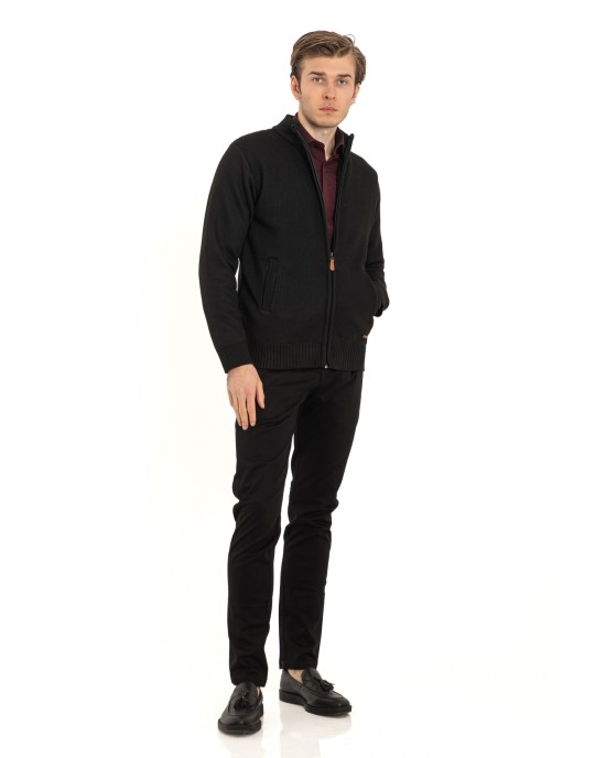 Ζακέτα πλεκτή Lexton μαύρη ΠΛΕΚΤΕΣ