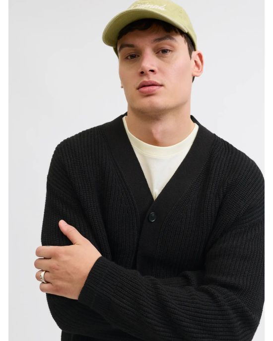 Ζακέτα Jack n Jones μαύρο ΠΛΕΚΤΕΣ