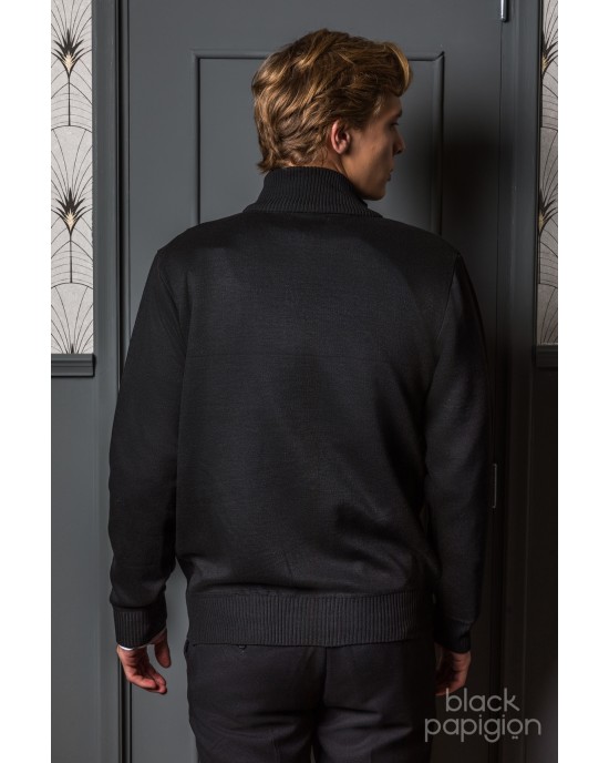 Ζακέτα πλεκτή Lexton μαύρη ΠΛΕΚΤΕΣ