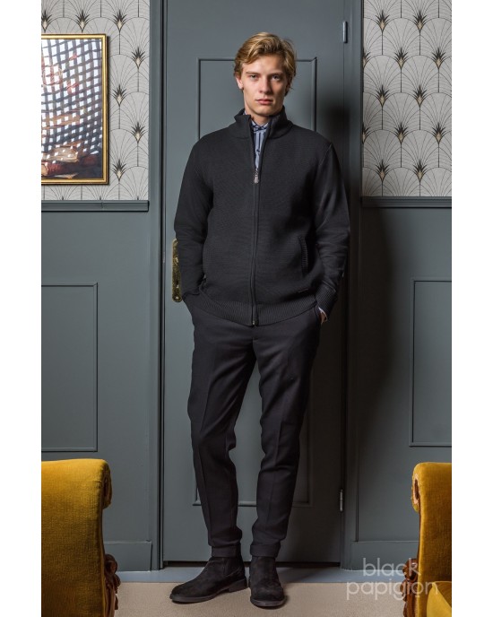 Ζακέτα πλεκτή Lexton μαύρη ΠΛΕΚΤΕΣ