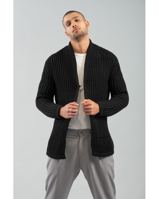 Ζακέτα Vittorio μαύρη ΠΛΕΚΤΕΣ