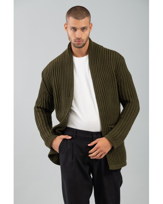 Ζακέτα Vittorio λαδί ΠΛΕΚΤΕΣ