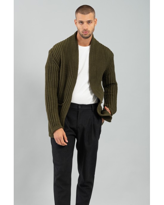 Ζακέτα Vittorio λαδί ΠΛΕΚΤΕΣ