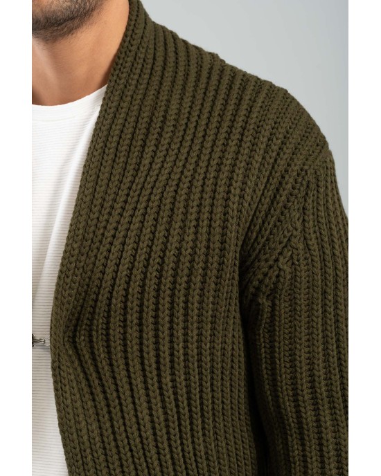 Ζακέτα Vittorio λαδί ΠΛΕΚΤΕΣ