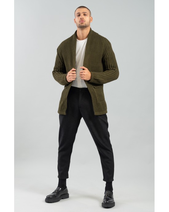 Ζακέτα Vittorio λαδί ΠΛΕΚΤΕΣ