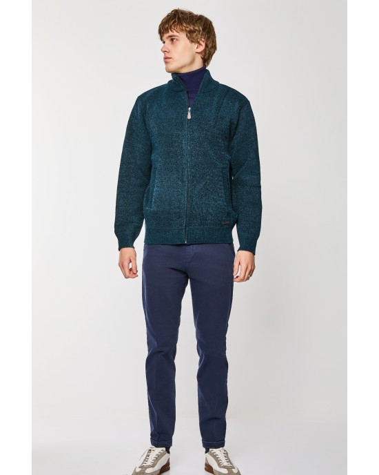 Ζακέτα πλεκτή Lexton πετρόλ ΠΛΕΚΤΕΣ