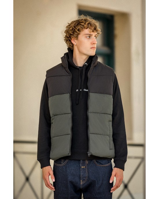 Μπουφάν αμάνικο Jack n Jones μαύρο ΑΜΑΝΙΚΑ ΜΠΟΥΦΑΝ