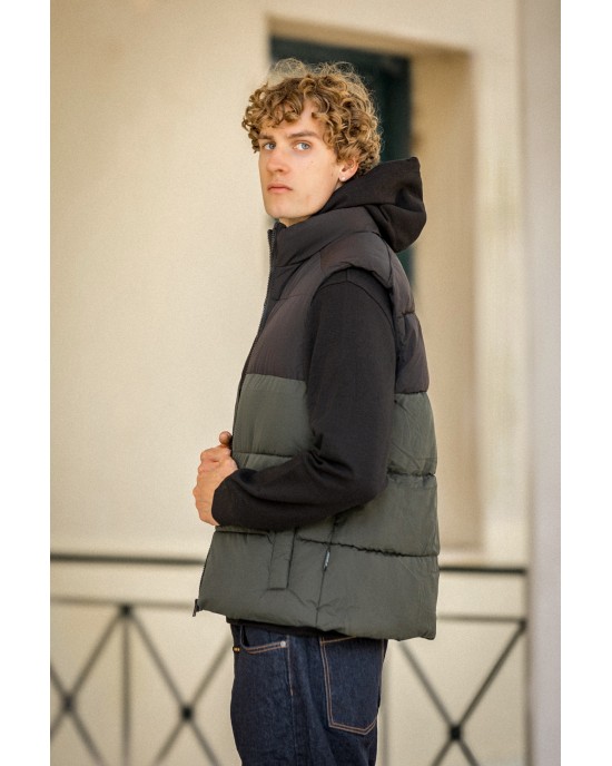 Μπουφάν αμάνικο Jack n Jones μαύρο ΑΜΑΝΙΚΑ ΜΠΟΥΦΑΝ