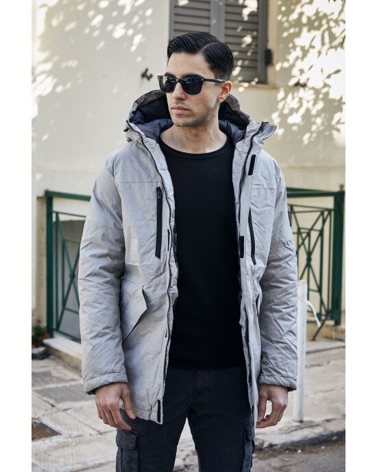 Μπουφάν Jack n Jones γκρι ΜΠΟΥΦΑΝ Μπουφάν Jack n Jones γκρι ΜΠΟΥΦΑΝ