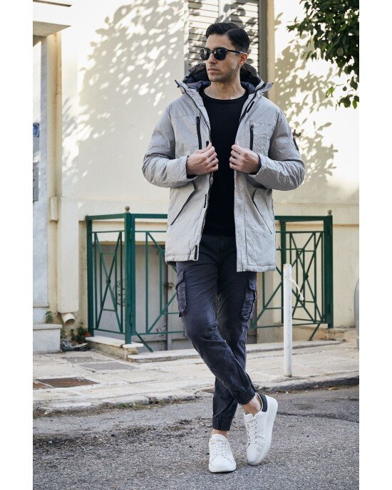 Μπουφάν Jack n Jones γκρι ΜΠΟΥΦΑΝ Μπουφάν Jack n Jones γκρι ΜΠΟΥΦΑΝ