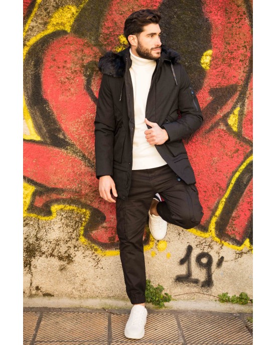 Μπουφάν παρκά Splendid Clothing μαύρο