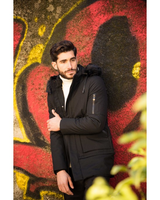 Μπουφάν παρκά Splendid Clothing μαύρο