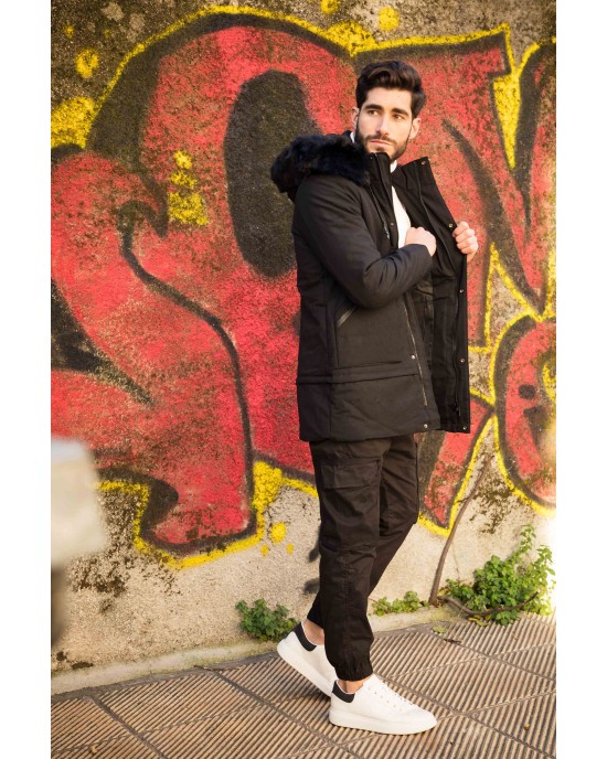 Μπουφάν παρκά Splendid Clothing μαύρο