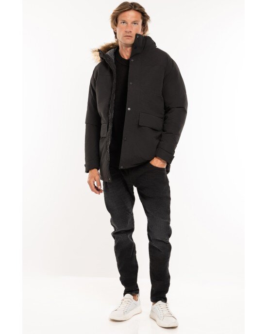 Μπουφάν Jack n Jones μαύρο ΜΠΟΥΦΑΝ ΠΑΡΚΑ