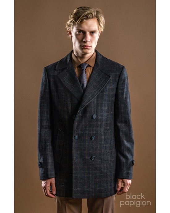Παλτό Artisti Italiani μπλε καρό ΠΑΛΤΟ