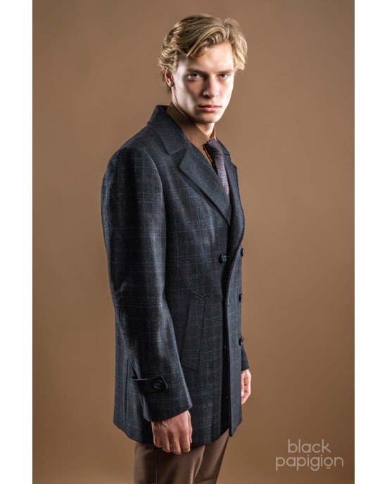 Παλτό Artisti Italiani μπλε καρό ΠΑΛΤΟ