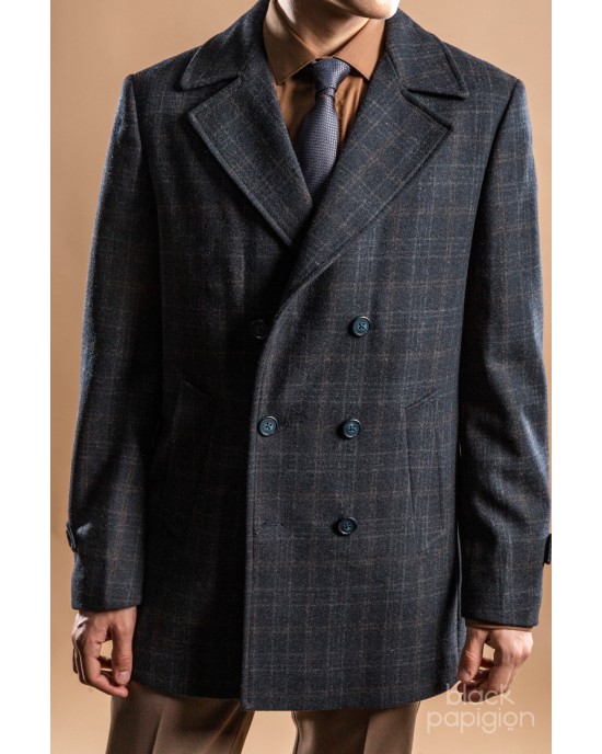 Παλτό Artisti Italiani μπλε καρό ΠΑΛΤΟ