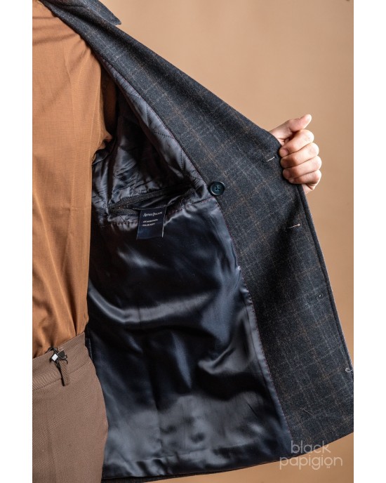 Παλτό Artisti Italiani μπλε καρό ΠΑΛΤΟ