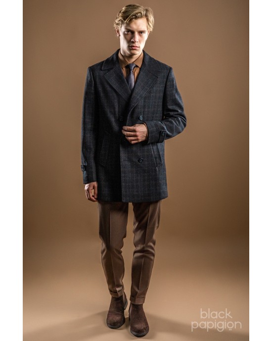 Παλτό Artisti Italiani μπλε καρό ΠΑΛΤΟ