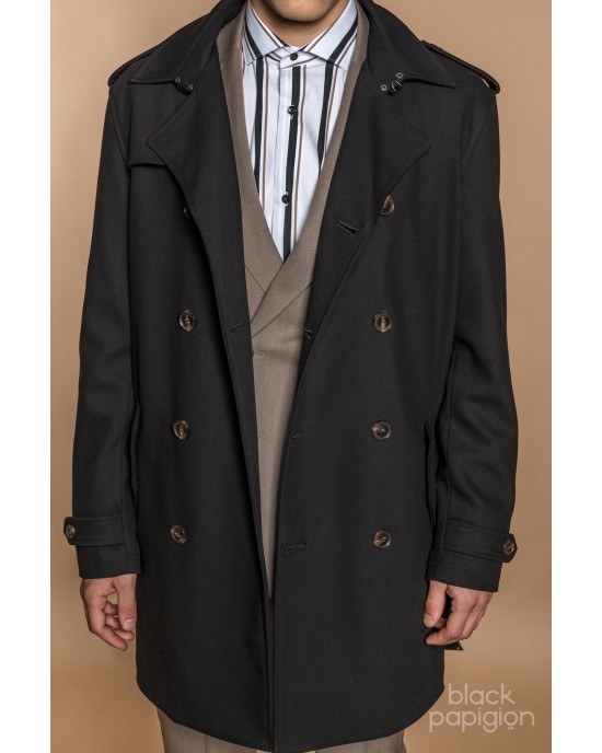 Παλτό Vittorio Morelo μαύρο ΠΑΛΤΟ