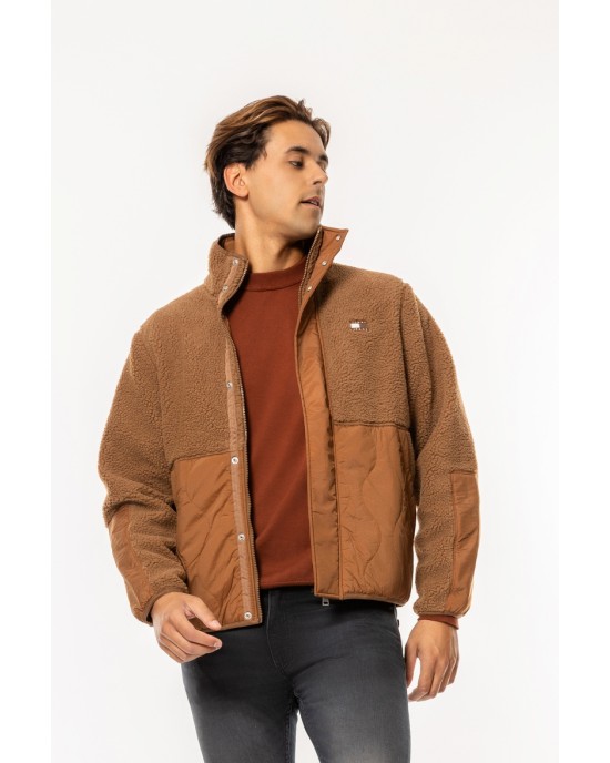 Μπουφάν Tommy Jeans καφέ ΜΠΟΥΦΑΝ
