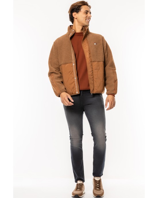 Μπουφάν Tommy Jeans καφέ ΜΠΟΥΦΑΝ