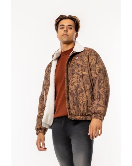 Μπουφάν Tommy Jeans καφέ ΜΠΟΥΦΑΝ
