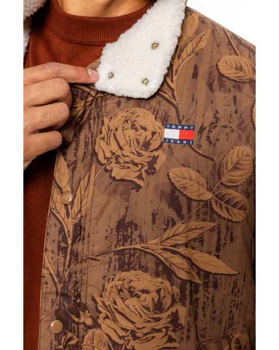 Μπουφάν Tommy Jeans καφέ ΜΠΟΥΦΑΝ