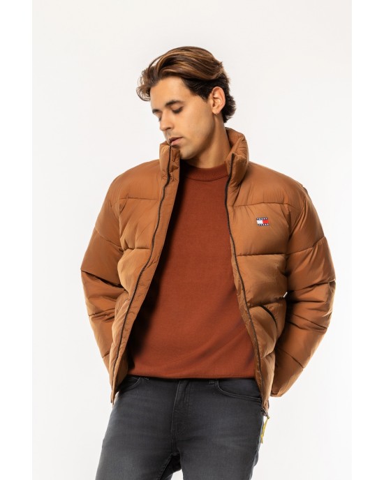 Μπουφάν Tommy Jeans καφέ ΜΠΟΥΦΑΝ