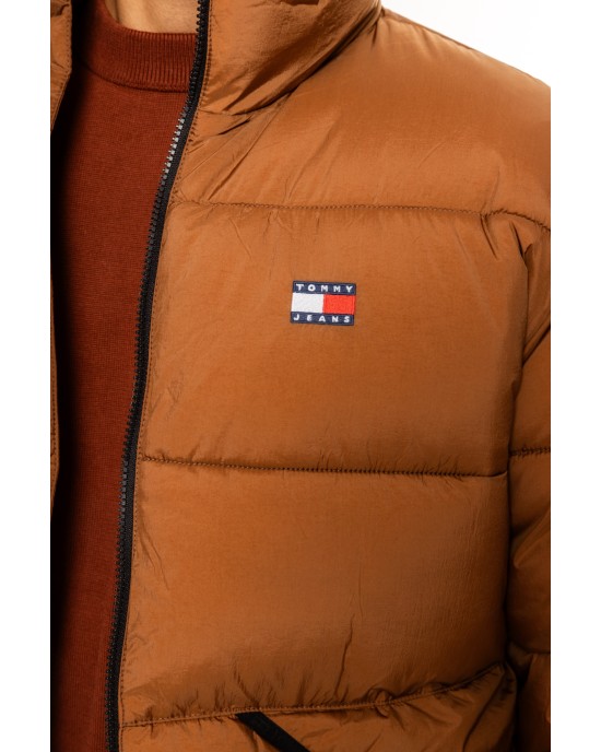 Μπουφάν Tommy Jeans καφέ ΜΠΟΥΦΑΝ