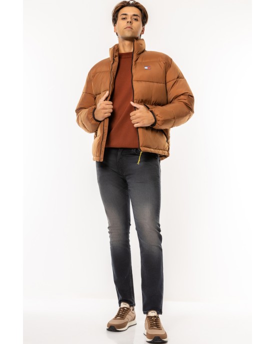 Μπουφάν Tommy Jeans καφέ ΜΠΟΥΦΑΝ