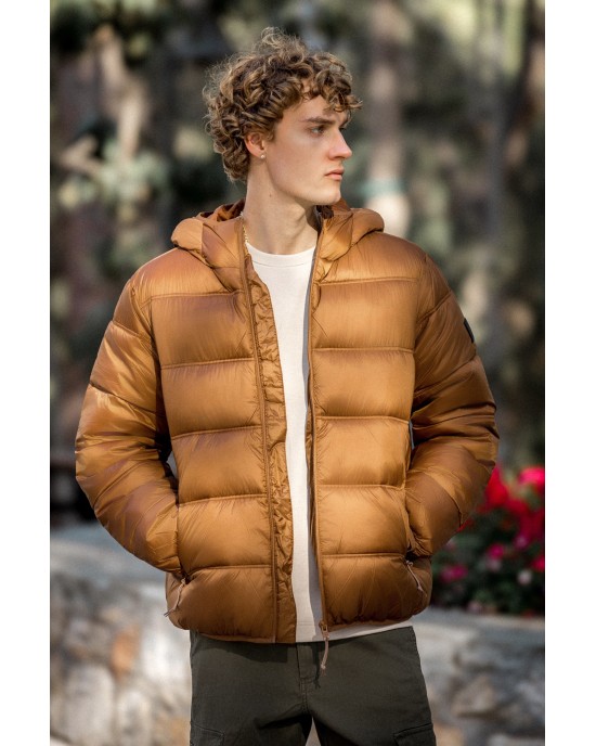 Μπουφάν Tommy Jeans καφέ ΜΠΟΥΦΑΝ