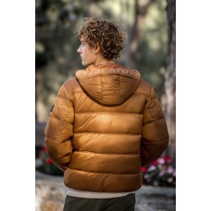 Μπουφάν Tommy Jeans καφέ