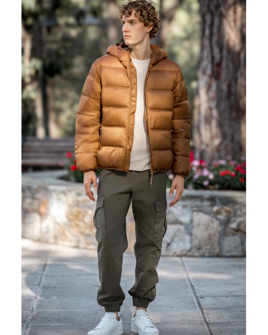 Μπουφάν Tommy Jeans καφέ ΜΠΟΥΦΑΝ