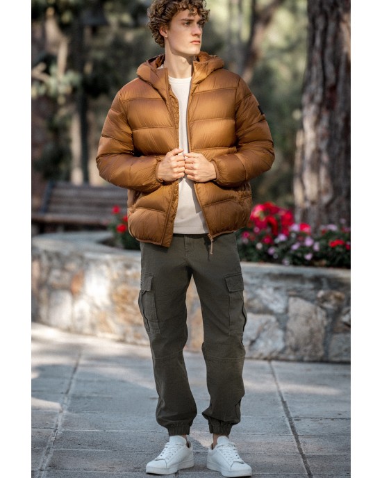 Μπουφάν Tommy Jeans καφέ ΜΠΟΥΦΑΝ