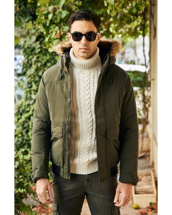 Μπουφάν Jack n Jones χακί ΜΠΟΥΦΑΝ Μπουφάν Jack n Jones χακί ΜΠΟΥΦΑΝ