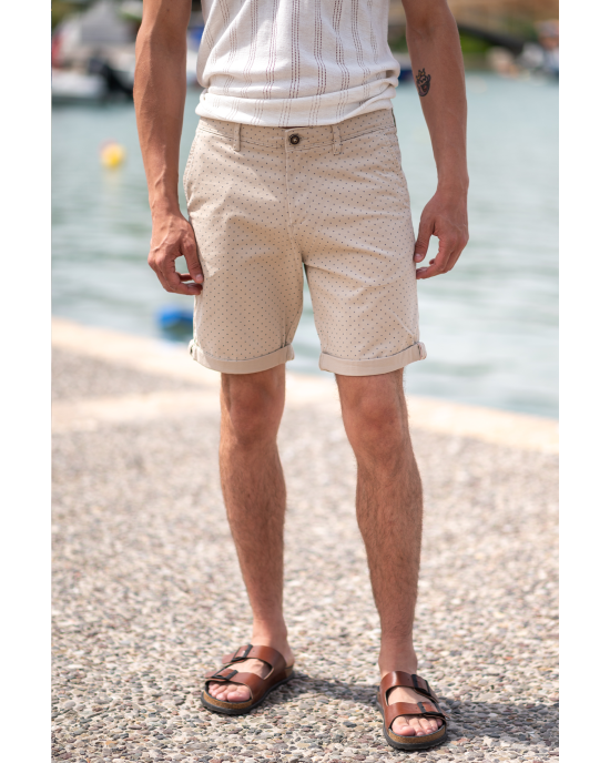 Βερμούδα Jack n Jones μπεζ ΥΦΑΣΜΑΤΙΝΕΣ