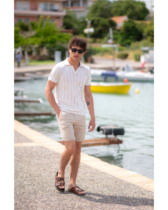 Βερμούδα Jack n Jones μπεζ ΥΦΑΣΜΑΤΙΝΕΣ