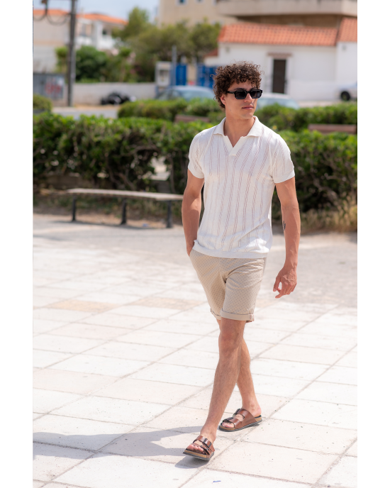 Βερμούδα Jack n Jones μπεζ ΥΦΑΣΜΑΤΙΝΕΣ