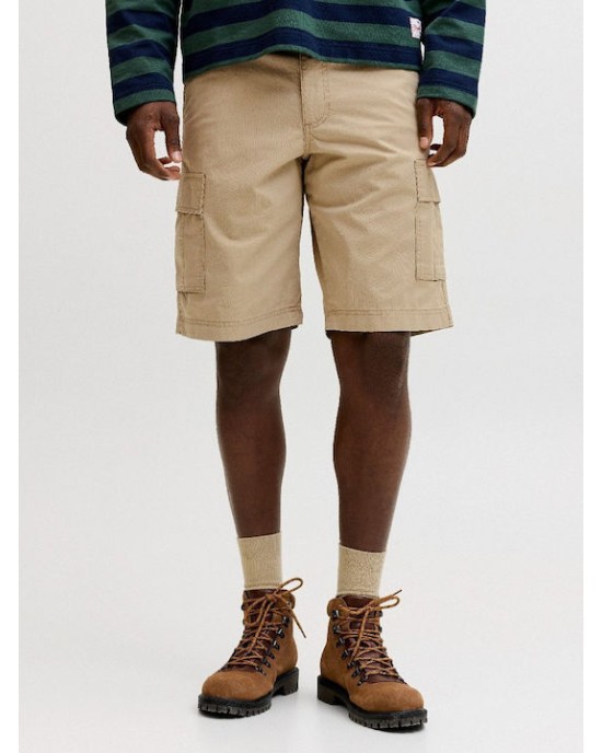 Βερμούδα Jack n Jones μπεζ ΥΦΑΣΜΑΤΙΝΕΣ