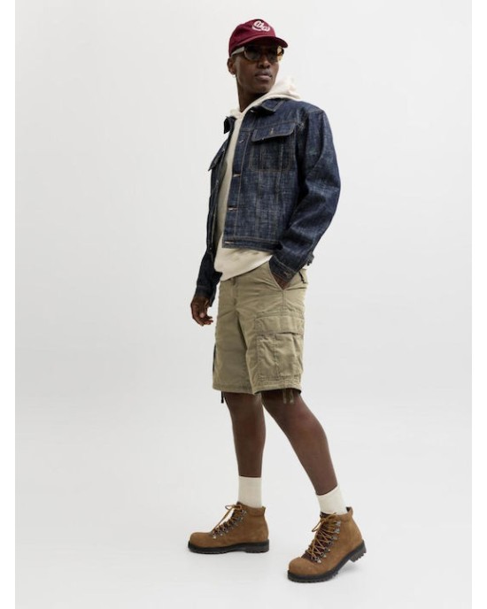 Βερμούδα Jack n Jones λαδί ΥΦΑΣΜΑΤΙΝΕΣ