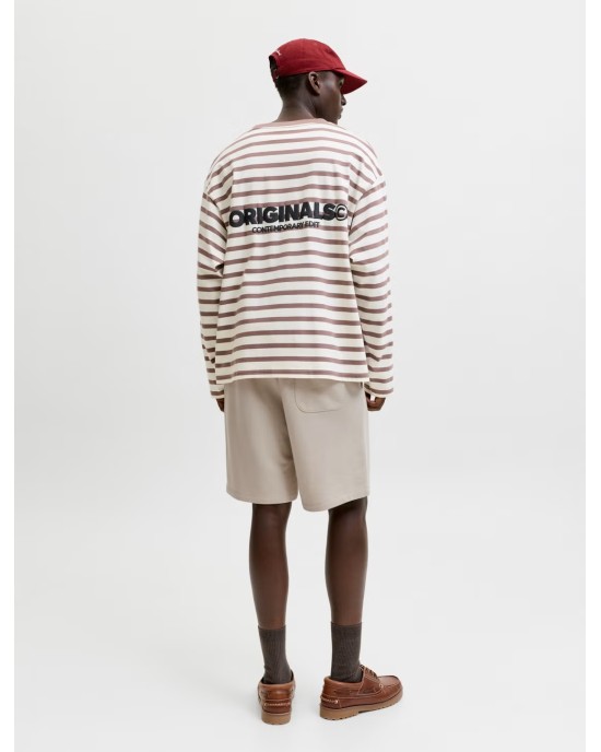 Βερμούδα Jack n Jones μπεζ ΥΦΑΣΜΑΤΙΝΕΣ