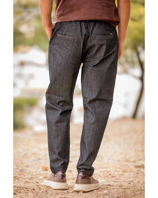 Παντελόνι Jeans Vittorio Biago μαύρο ΤΖΙΝ