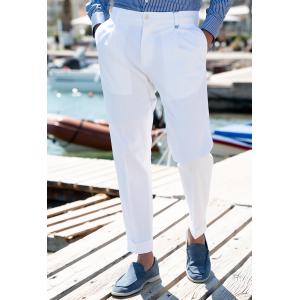 Παντελόνι Vittorio Macerino άσπρο