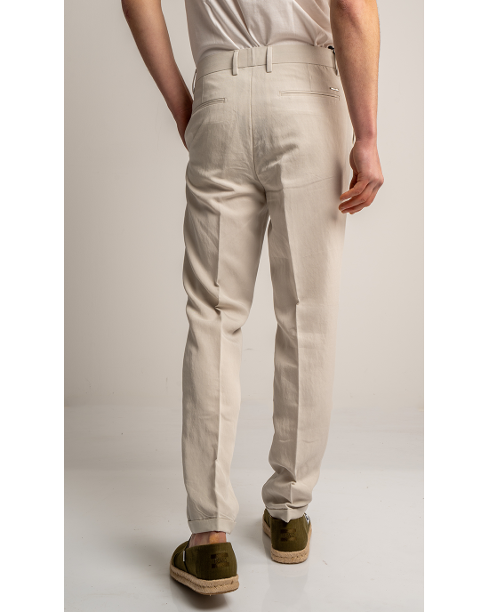 Παντελόνι 19V69 Italia Versace Abbigliamento Adriano μπεζ ΥΦΑΣΜΑΤΙΝΑ