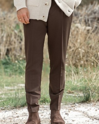 Παντελόνι Vittorio Vinto καφέ