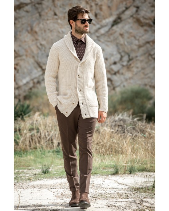 Παντελόνι Vittorio Vinto καφέ ΥΦΑΣΜΑΤΙΝΑ