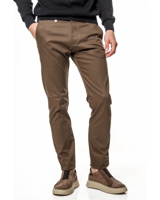 Παντελόνι Vittorio Como καφέ ΥΦΑΣΜΑΤΙΝΑ