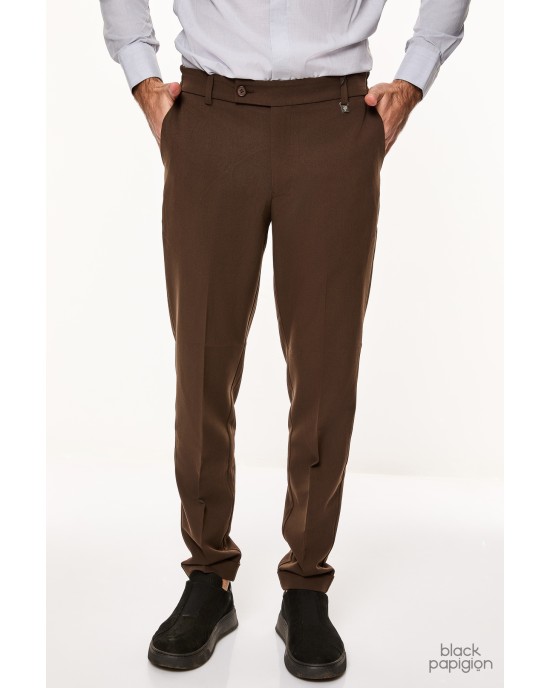 Παντελόνι Vittorio Diverso καφέ ΥΦΑΣΜΑΤΙΝΑ