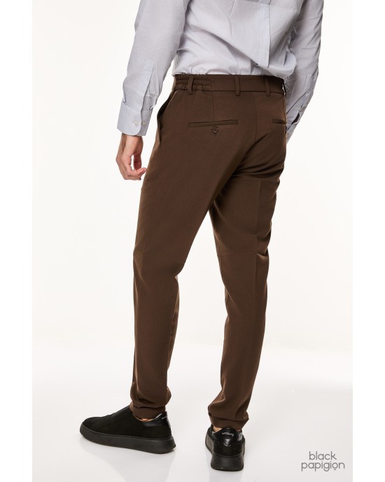 Παντελόνι Vittorio Diverso καφέ ΥΦΑΣΜΑΤΙΝΑ